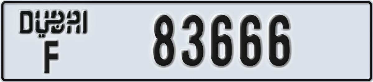 dubai License Plate Number 83666 Code F