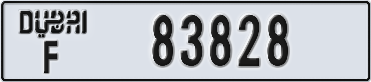 dubai License Plate Number 83828 Code F