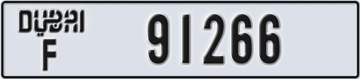 dubai License Plate Number 91266 Code F