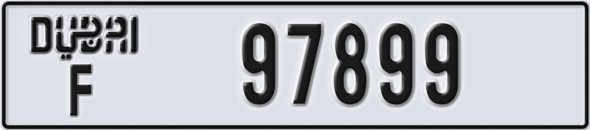 dubai License Plate Number 97899 Code F