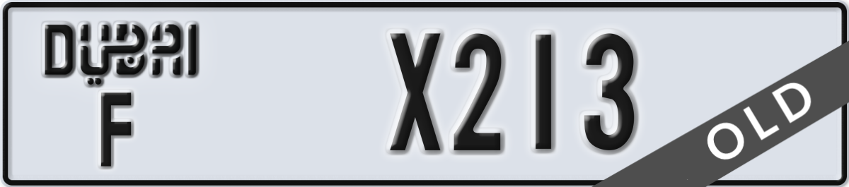 dubai License Plate Number X213 Code F