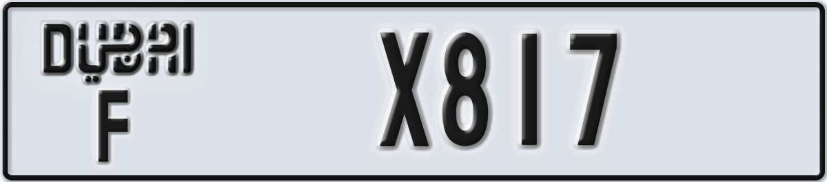 dubai License Plate Number X817 Code F