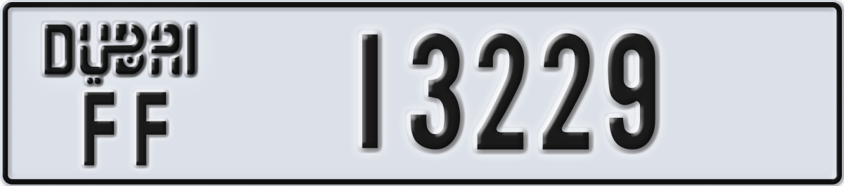 dubai License Plate Number 13229 Code FF