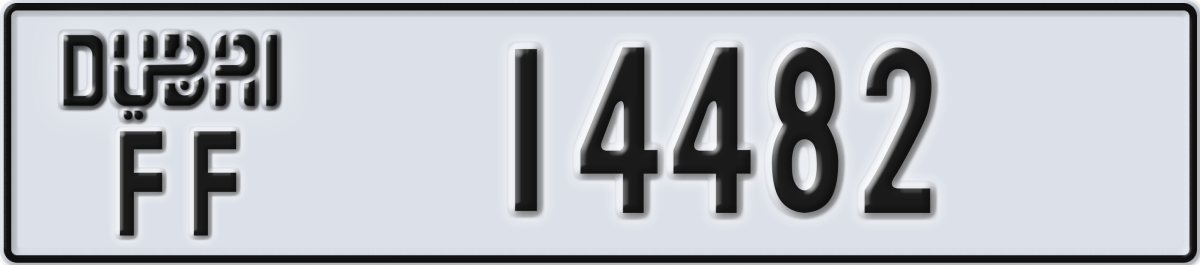 dubai License Plate Number 14482 Code FF
