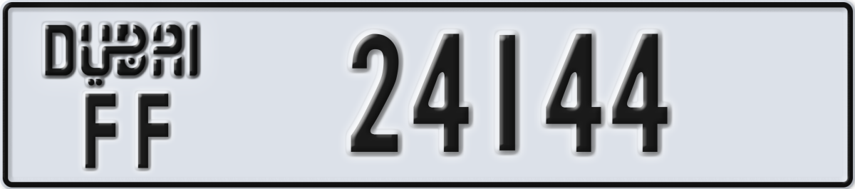 dubai License Plate Number 24144 Code FF