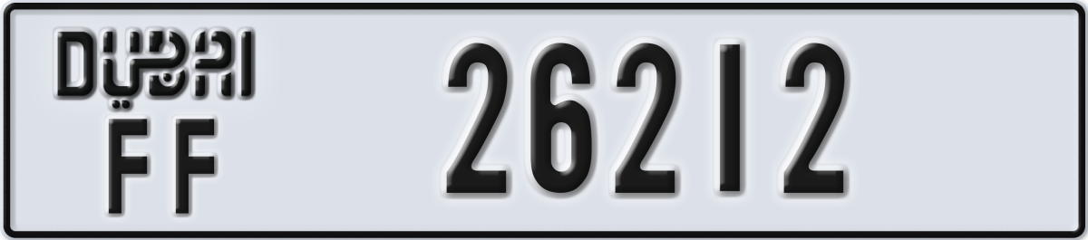 dubai License Plate Number 26212 Code FF