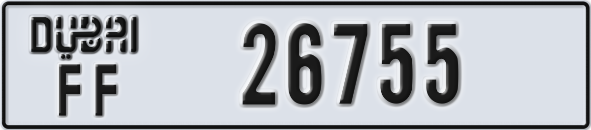 dubai License Plate Number 26755 Code FF