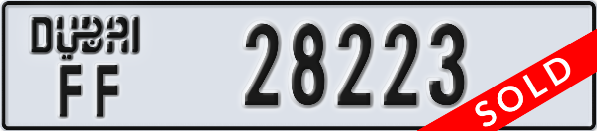 dubai License Plate Number 28223 Code FF