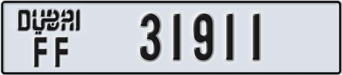 dubai License Plate Number 31911 Code FF