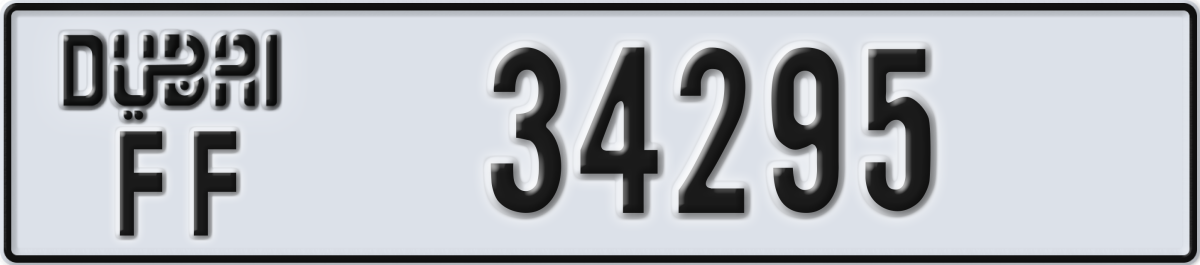 dubai License Plate Number 34295 Code FF