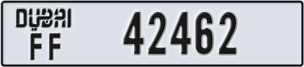 dubai License Plate Number 42462 Code FF