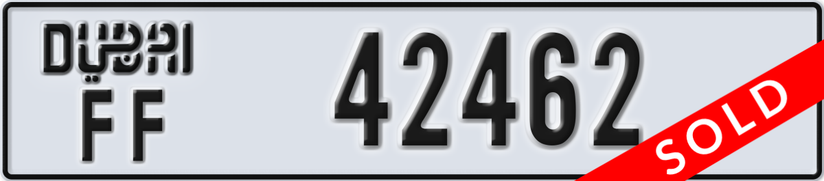 dubai License Plate Number 42462 Code FF