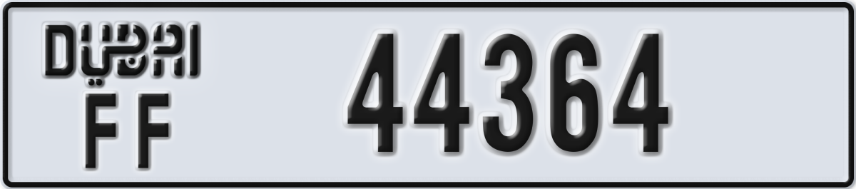dubai License Plate Number 44364 Code FF