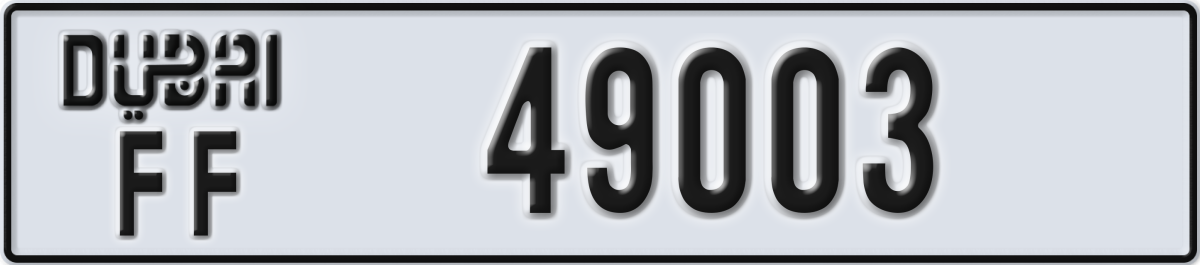 dubai License Plate Number 49003 Code FF