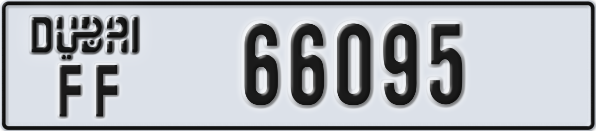 dubai License Plate Number 66095 Code FF