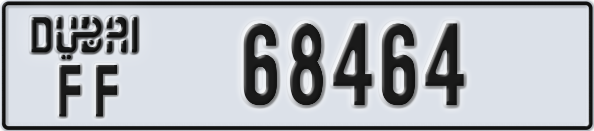 dubai License Plate Number 68464 Code FF