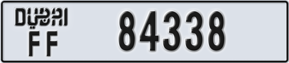 dubai License Plate Number 84338 Code FF