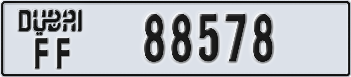 dubai License Plate Number 88578 Code FF