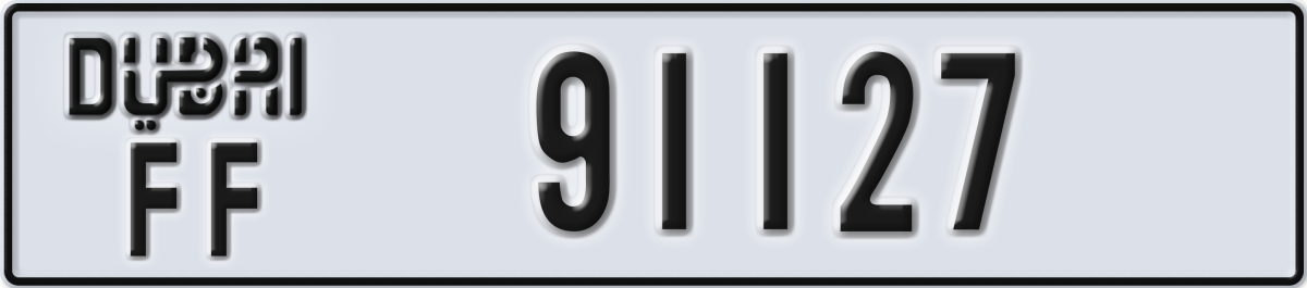 dubai License Plate Number 91127 Code FF