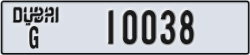 dubai - code - G - number -10038