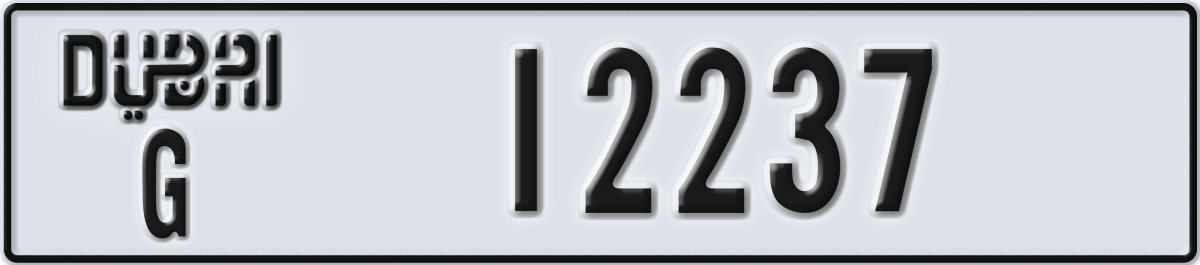 dubai License Plate Number 12316 Code G