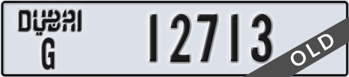 dubai License Plate Number 12713 Code G