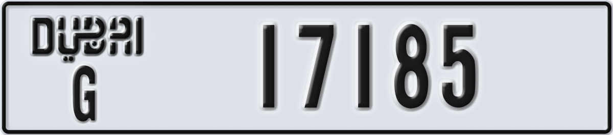 dubai License Plate Number 17185 Code G