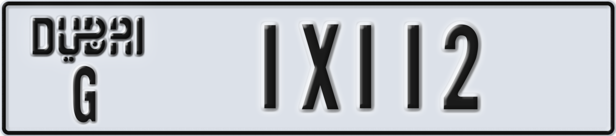 dubai License Plate Number 1X112 Code G