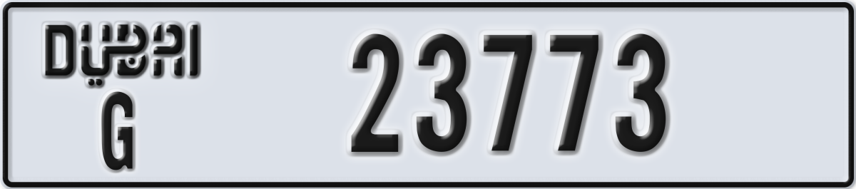 dubai License Plate Number 23773 Code G