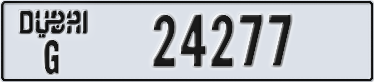 dubai License Plate Number 24277 Code G