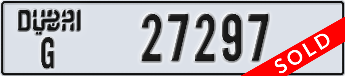 dubai License Plate Number 27297 Code G