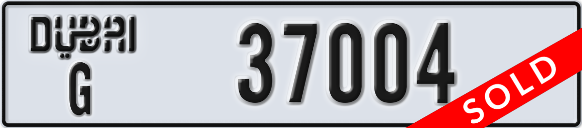 dubai License Plate Number 37004 Code G