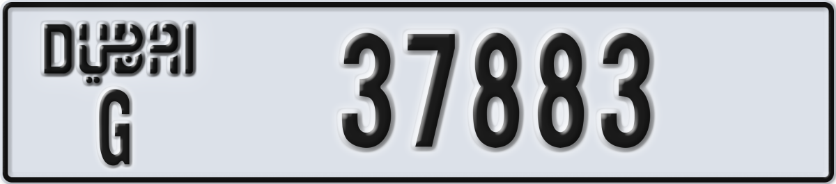 dubai License Plate Number 37883 Code G