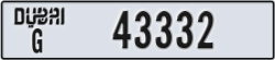 dubai - code - G - number -43332