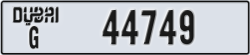 dubai - code - G - number -44749