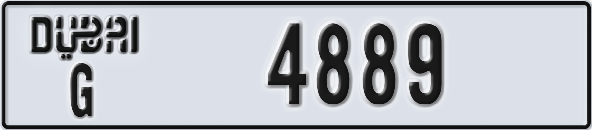 dubai License Plate Number 4889 Code G