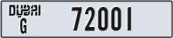 dubai - code - G - number -72001