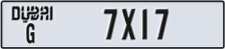 dubai - code - G - number -7X17