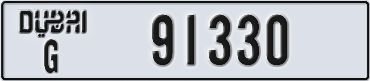 dubai License Plate Number 91330 Code G