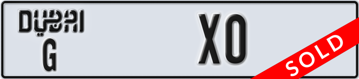 dubai License Plate Number X0 Code G