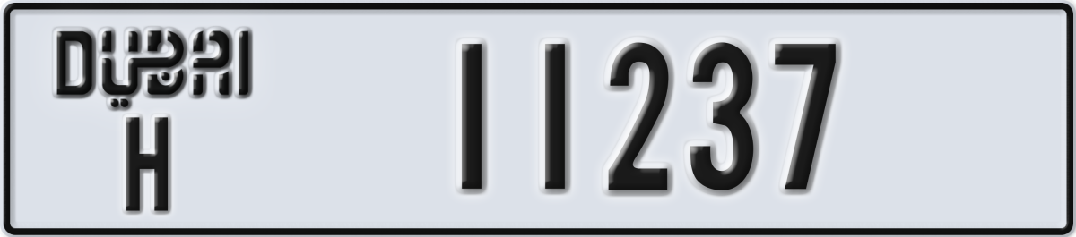 dubai License Plate Number 11237 Code H
