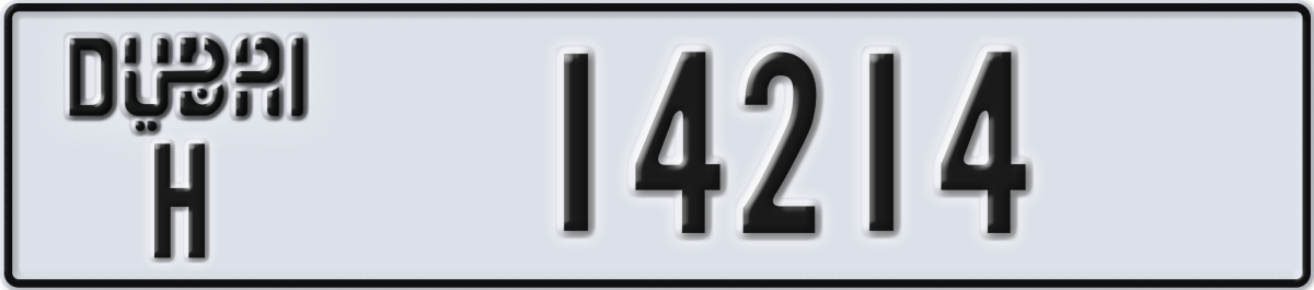 dubai License Plate Number 14214 Code H