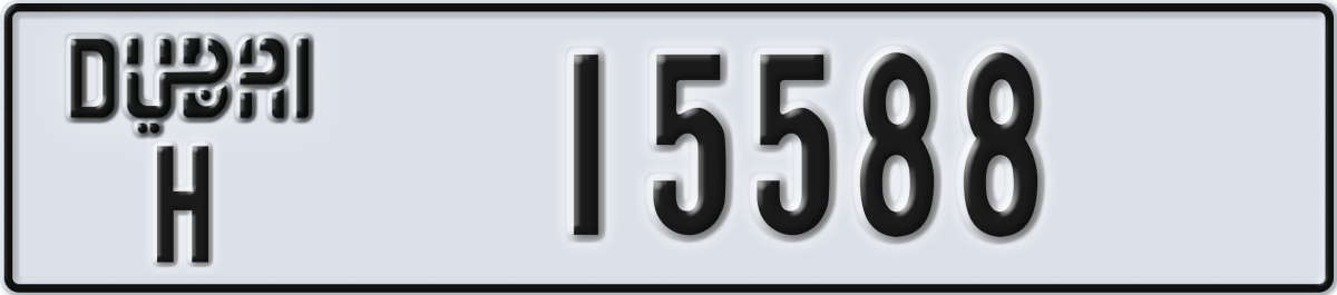 dubai License Plate Number 15588 Code H