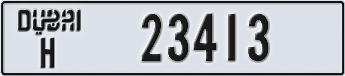 dubai License Plate Number 23413 Code H