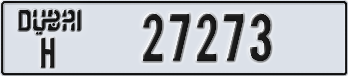 dubai License Plate Number 27273 Code H