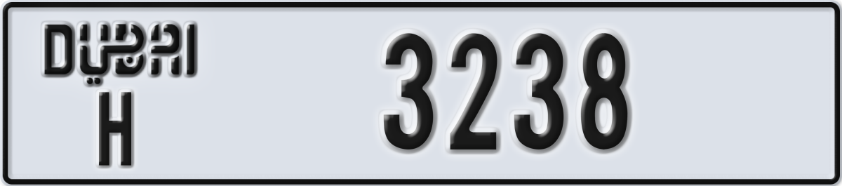 dubai License Plate Number 3238 Code H