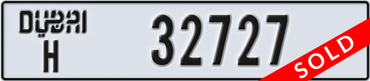 dubai License Plate Number 32727 Code H
