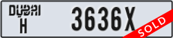 dubai - code - H - number -3636X