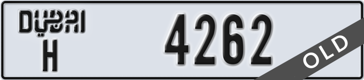 dubai License Plate Number 4262 Code H