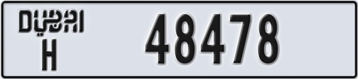 dubai License Plate Number 48478 Code H